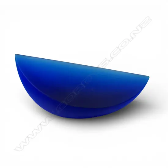 David Murray cast glass segment sculpture, blue green graduating tones, H.180 x 380 x 130mm