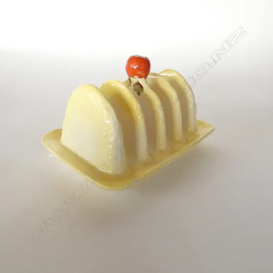 CROWN DEVON - YELLOW WITH TOMATO