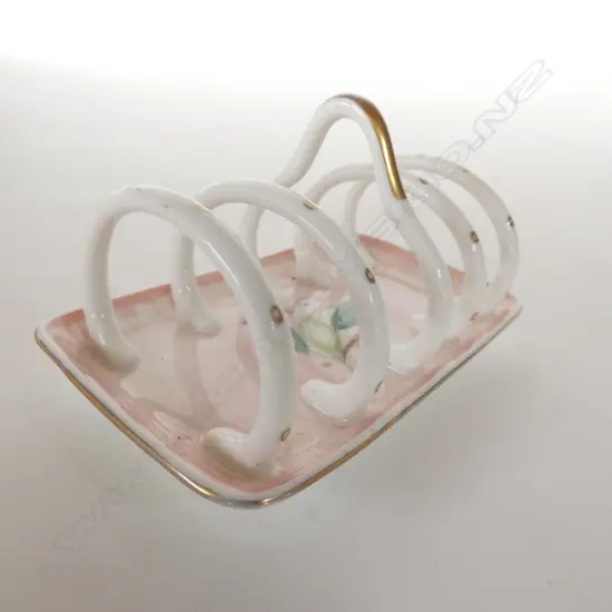 SUSIE COOPER - PINK LEAVES & GOLD POLKA DOTS