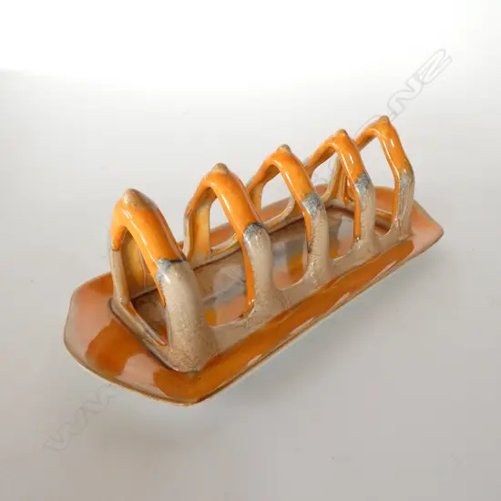 SHELLEY - ART DECO ORANGE & GREY GROUND