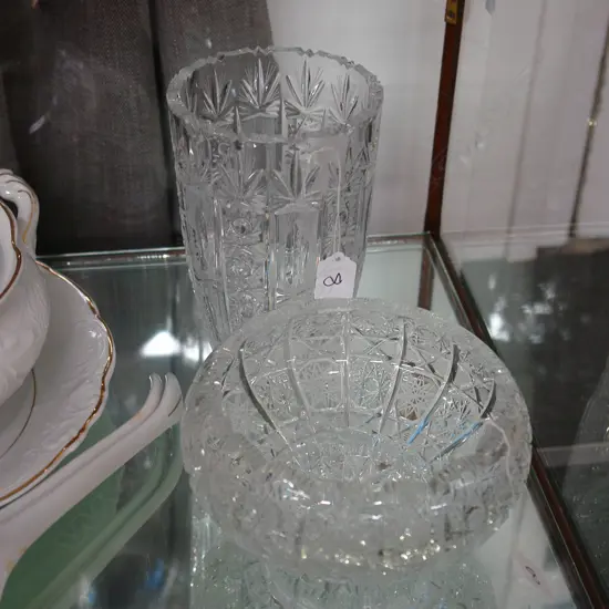 HANDCUT CRYSTAL BOWL & VASE
