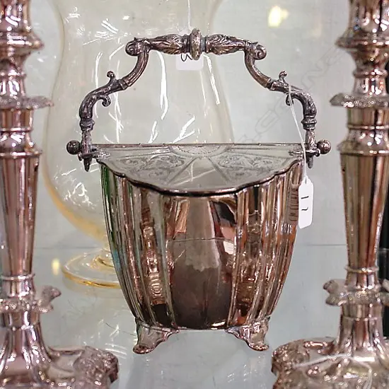 PR EP CANDLESTICKS & BISCUIT BARREL