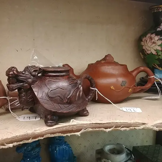 2 CHINESE TEAPOTS