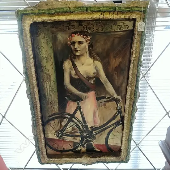 OIL GIRL WITH BIKE