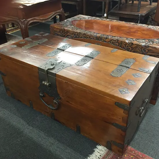 LARGE ORIENTAL LOCK CHEST 