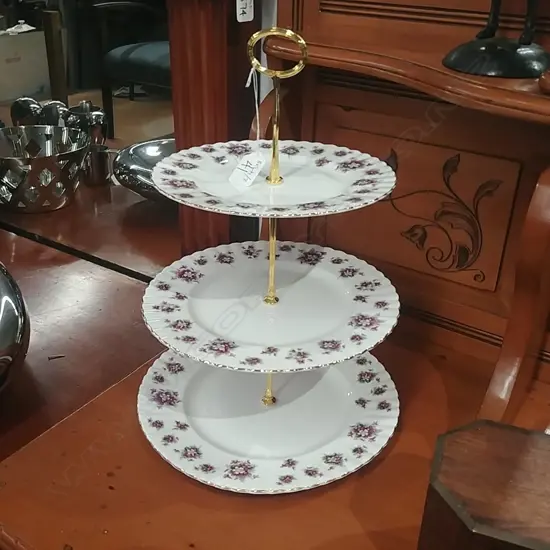 R/ALBERT 3 TIER CAKE STAND S/VIOLETS