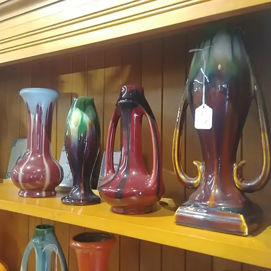 4 BELGIUM POTTERY VASES