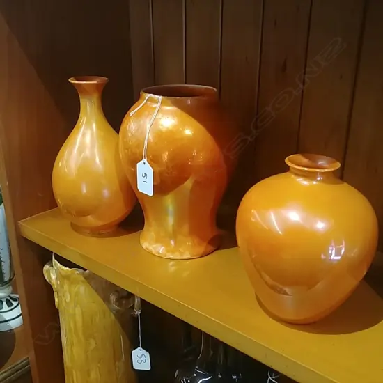 3 RD LUSTER VASES