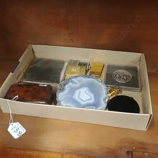 SMALL TRAY DECO CLOCK & MISC