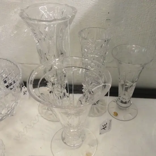 4 CRYSTAL VASES