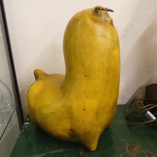 LG YELLOW CERAMIC BULL FIGURE