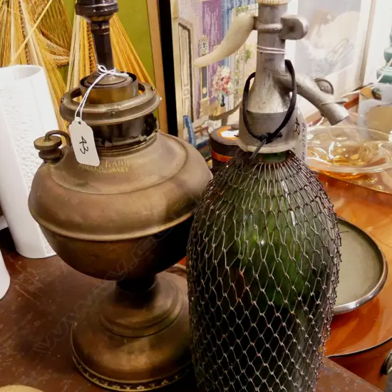 CONVERTED KEROSENE LAMP & SODA SIPHON