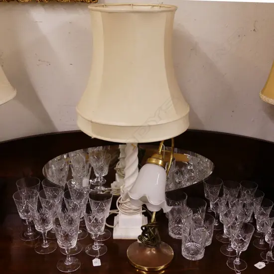 ALABASTER LAMP+SIDE LAMP