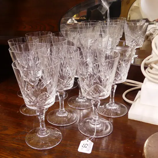 11  CRYSTAL WINE GLASSES