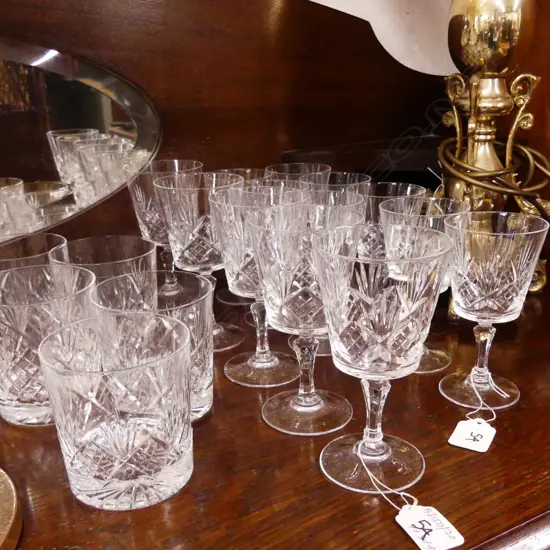5+5+8  CRYSTAL GLASSES ( WINE .SHERRY ,TUMBLER)