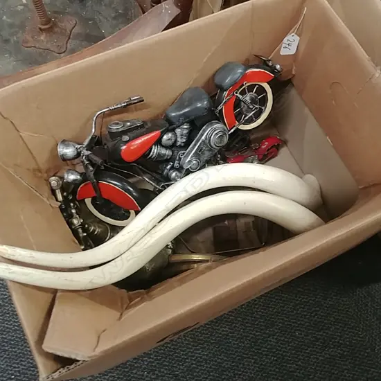 BOX OF MOTORBIKE, TELEPHONE ETC