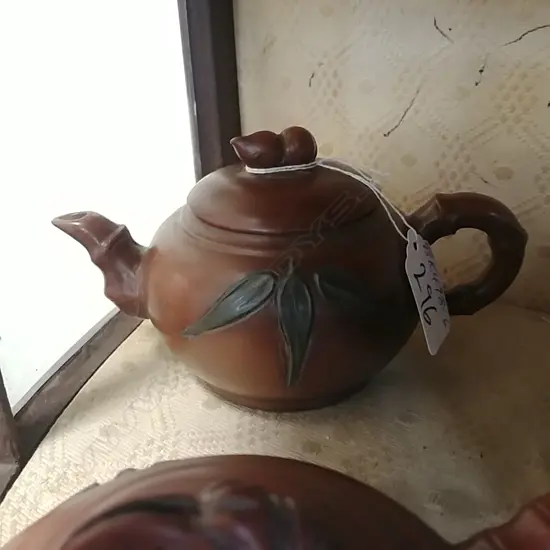 YIXING CHINESE TEAPOT NUT & BAMBOO