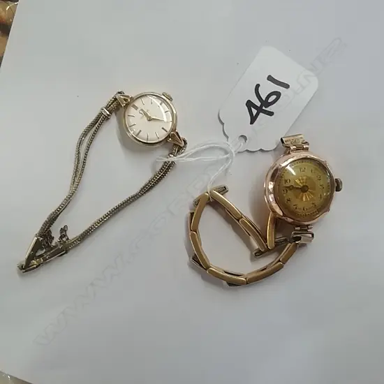 VINTAGE 9CT GOLD WATCH & 9CT GOLD OMEGA WT