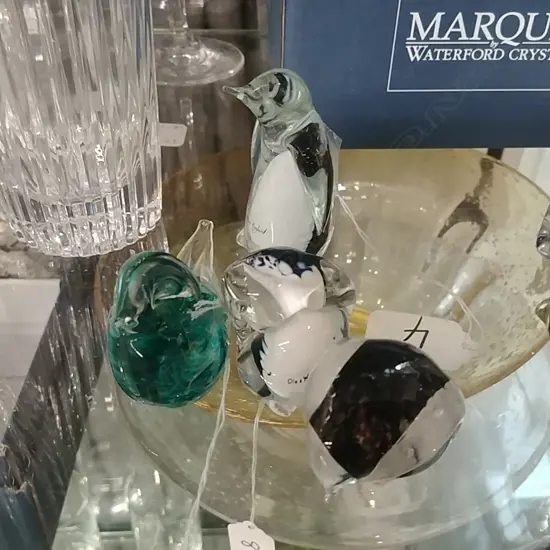 4 HOGLUND GLASS PENGUINS +BIRDS