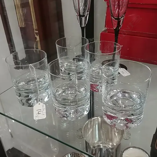 SET 5 CRYSTAL WHISKEY GLASSES