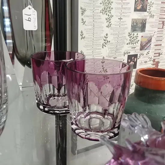 PR COLOURED CRYSTAL WHISKEY GLASSES
