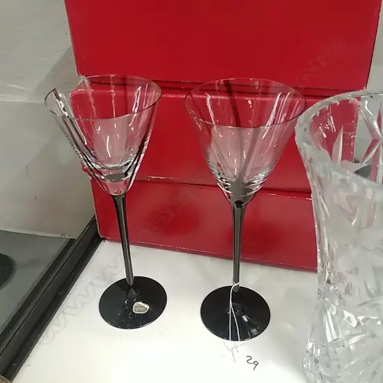 SET 6 BOHEMIA CRYSTAL WINE GLASSES