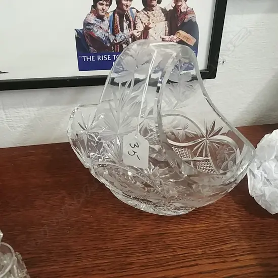 CRYSTAL CUT GLASS BASKET