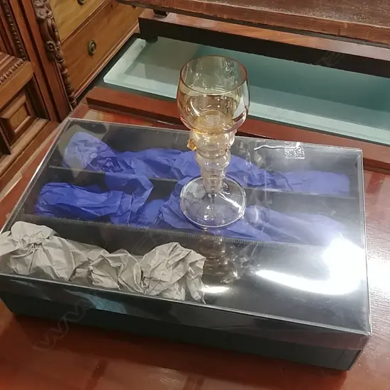 6 GERMAN 'THERESIENTHAL' WINE GLASSES