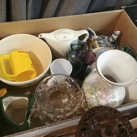 BOX LOT CHINA & GLASS