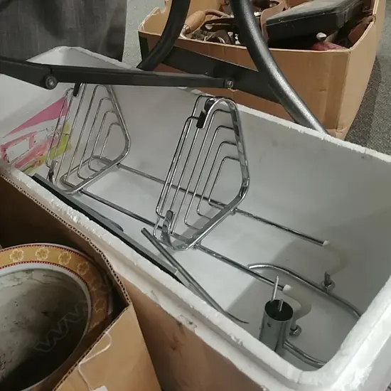 BOX LOT - SOAP DISH/FRAMES/SMALL OIL