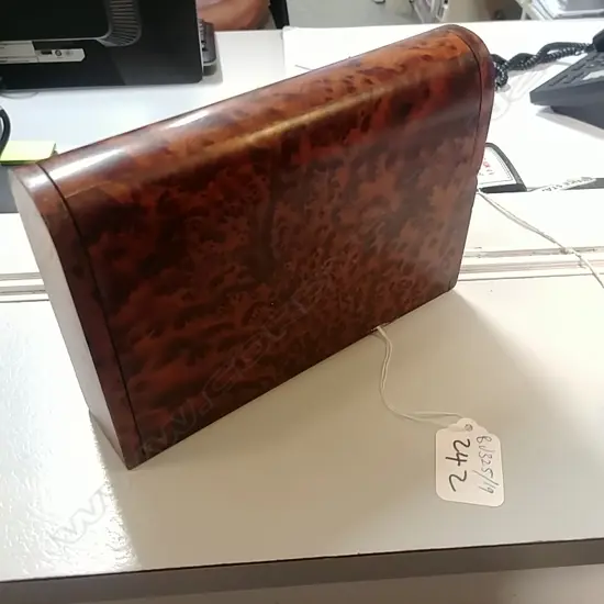 BURR WOOD SWIVEL DOUBLE CARD CASE
