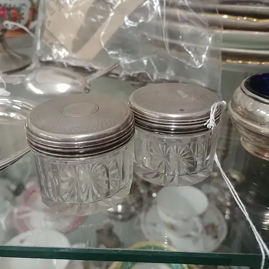 2 S/S LIDDED JARS 13717