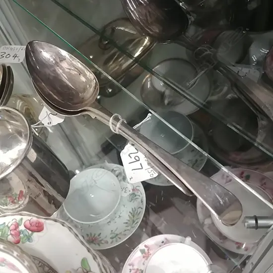 S/S GEO SERVING SPOON & DESERT SPOON 13533