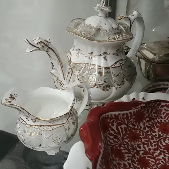 19THC H+BOUGHEY TEAPOT+JUG