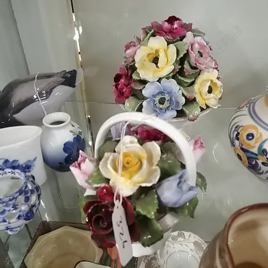 2 AYNSLEY FLORAL BASKETS