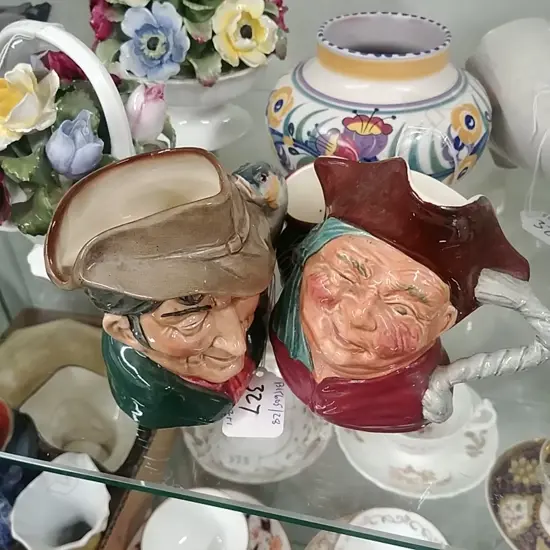 3 RD CHARACTER JUGS & ANOTHER