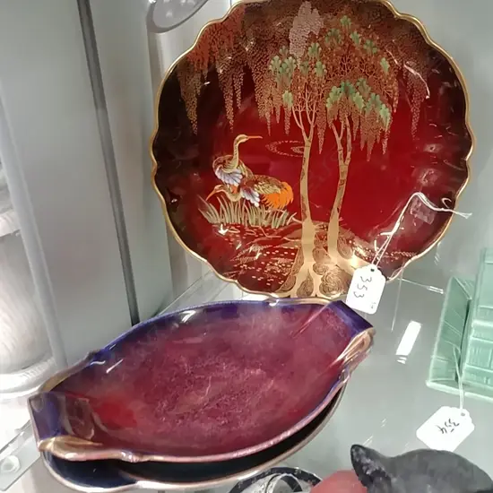 ROUGE ROYAL CARLTON DISH & 2 OTHERS