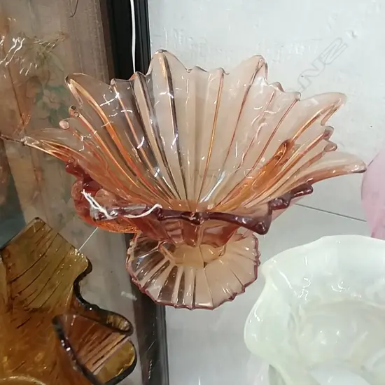 ART DECO PRESSED GLASS VASE