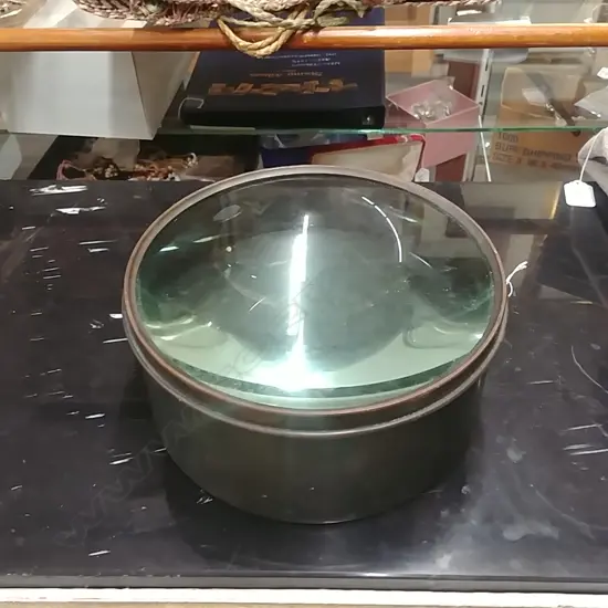 LARGE ANTIQUE BRASS LENS