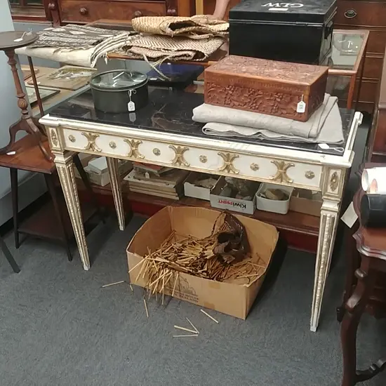 FRENCH STYLE MARBLE TOPPED SIDETABLE