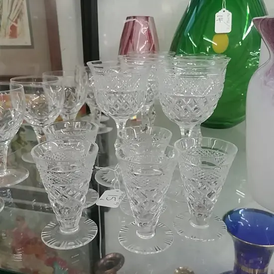 6 WATERFORD SHERRY GLASSES MAUREEN & 5 SHOT GLASSES 