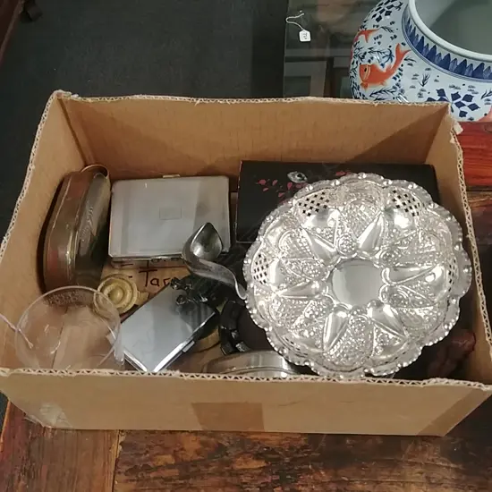 BOX MIXED METAL & GLASS 