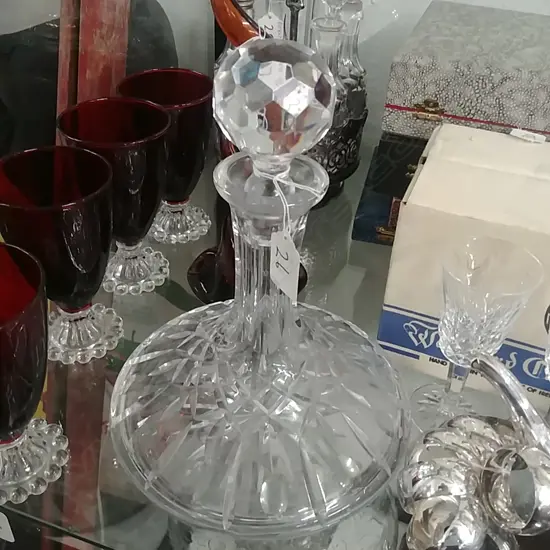 CUT CRYSTAL SHIP'S DECANTER