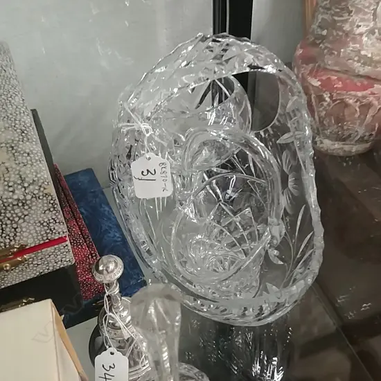 2 CRYSTAL BASKETS & GLASS 