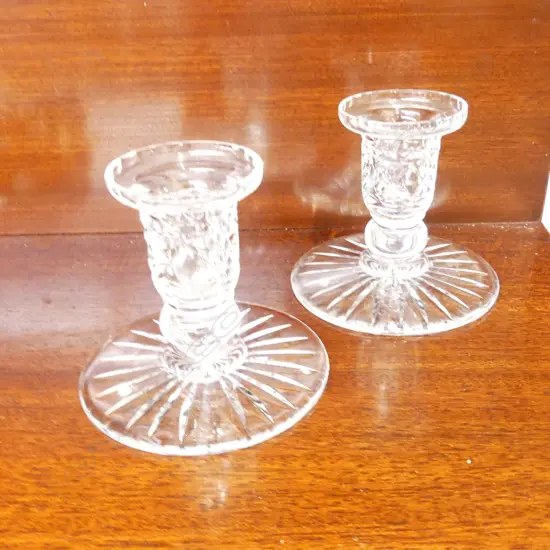2 CRYSTAL CANDLESTICKS 