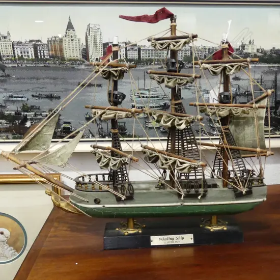 WHALING CLIPPER SHIP MODEL MINIATURE 