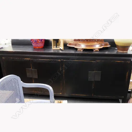 BLACK FINISHED SIDEBOARD WITH 4 DOORS
