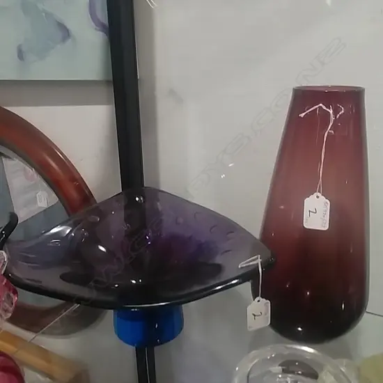 RETRO GLASS VASE & ANOTHER