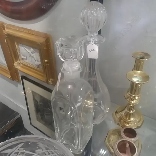2 GLASS DECANTERS
