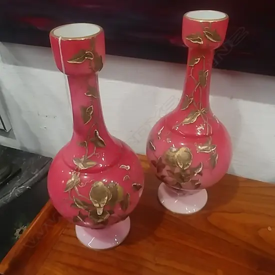 PR PINK GLASS VASES 